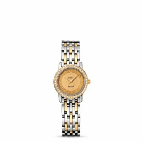 Omega De Ville Prestige Quartz 22 Stainless Steel / Yellow Gold / Diamond / Champagne / Bracelet 413.25.22.60.08.001 (41325226008001)